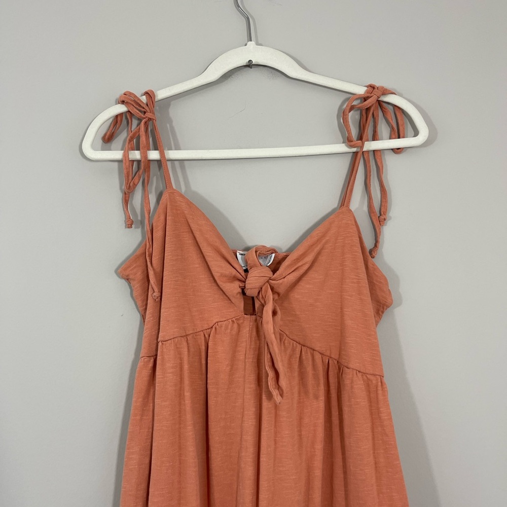 ASOS Apricot Peach Tie Front Swing Wide Leg Jumpsuit - Picture 7 of 13